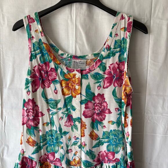Pierre Cardin Vintage Floral Button Down Pocket Jumper Dress Large - Picture 7 of 7